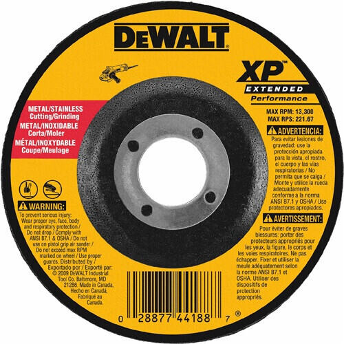 DEWALT DeWalt DW8825 Type 27 Depressed Center Wheel - 7 in Diameter x 1/8 in Thickness x 5/8-11 Replacement MPN