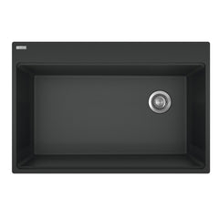 FRANKE Franke MAG61031OW-MBK Maris Topmount 33-in x 22-in Granite Single Bowl Kitchen Sink in Matte Black