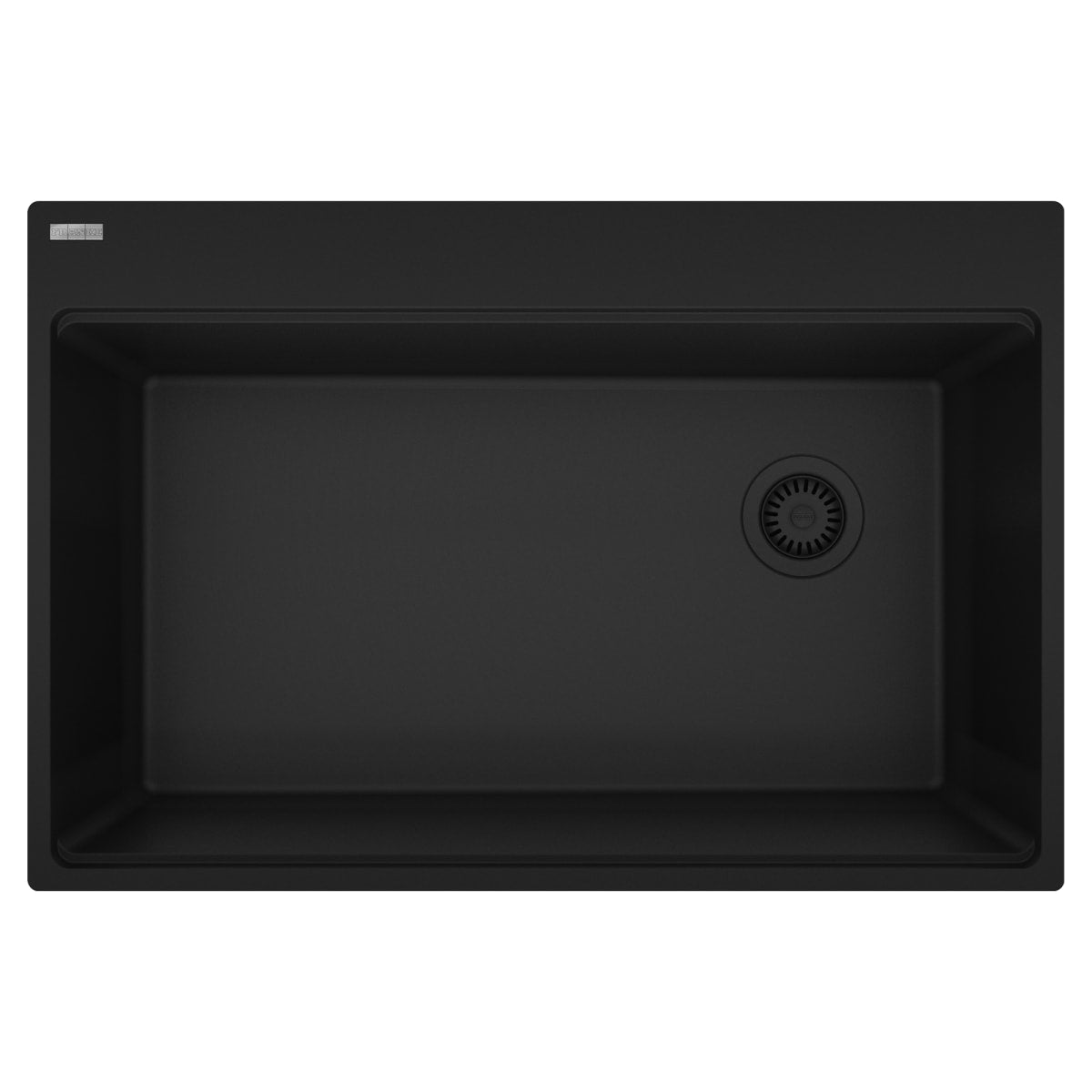 FRANKE Franke MAG61031OW-MBK Maris Topmount 33-in x 22-in Granite Single Bowl Kitchen Sink in Matte Black