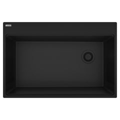 FRANKE Franke MAG61031OW-MBK Maris Topmount 33-in x 22-in Granite Single Bowl Kitchen Sink in Matte Black