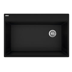 FRANKE Franke MAG61031OW-ONY Maris 33 x 22 in. 6 Hole Granite Single Bowl Drop-in Kitchen Sink in Onyx