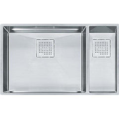 FRANKE Franke PKX160 Peak 31-1/8 x 17-3/4 in. No Hole Stainless Steel Double Bowl Undermount Kitchen Sink