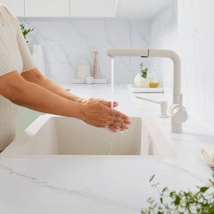BLANCO Blanco 526963 Linus Low Arc Pull-Out Dual-Spray Kitchen Faucet - Soft White