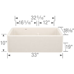 BLANCO Blanco 443078 Ikon 33 Apron Double Bowl Farmhouse Sink with Low Divide - Soft White