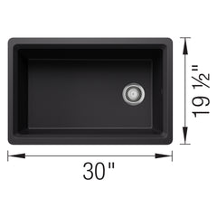 BLANCO BLANCO 443303 Inteos SILGRANIT 30 Single Bowl Reversible Undermount Workstation Kitchen Sink Coal Black