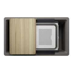 BLANCO BLANCO 443317 Inteos SILGRANIT 33 Single Bowl Reversible Undermount Workstation Kitchen Sink - Volcano Gray