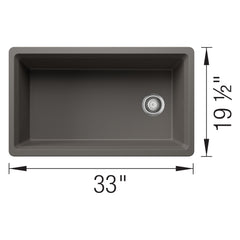 BLANCO BLANCO 443317 Inteos SILGRANIT 33 Single Bowl Reversible Undermount Workstation Kitchen Sink - Volcano Gray