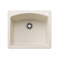 BLANCO BLANCO 443060 Diamond SILGRANIT 25 Single Bowl Dual Mount Kitchen Sink - Soft White