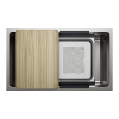 BLANCO BLANCO 443300 Inteos 33 Single Bowl Reversible Undermount Stainless Steel Workstation Kitchen Sink