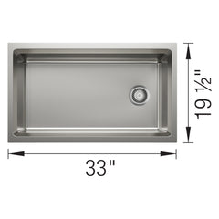 BLANCO BLANCO 443300 Inteos 33 Single Bowl Reversible Undermount Stainless Steel Workstation Kitchen Sink