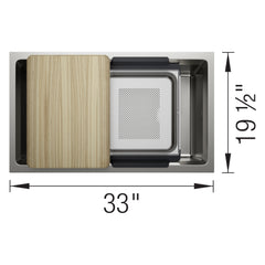 BLANCO BLANCO 443300 Inteos 33 Single Bowl Reversible Undermount Stainless Steel Workstation Kitchen Sink