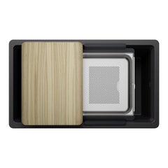 BLANCO BLANCO 443311 Inteos Silgranit 33 Single Bowl Reversible Undermount Workstation Kitchen Sink - Coal Black