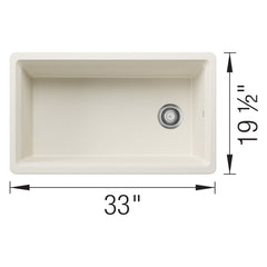 BLANCO BLANCO 443318 Inteos Silgranit 33 Single Bowl Reversible Undermount Workstation Kitchen Sink - Soft White