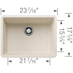 BLANCO BLANCO 527402 Precis SILGRANIT 24 Single Bowl Undermount Kitchen Sink - Soft White