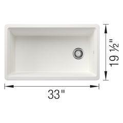 BLANCO BLANCO 443314 Inteos Silgranit 33 Single Bowl Reversible Undermount Workstation Kitchen Sink - White