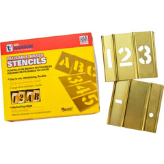 CHHANSON C.H. Hanson 10014 4 in Brass Interlocking Stencil Numbers 15 Piece Set