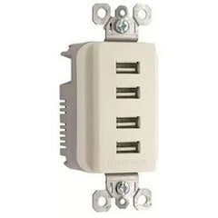 PASS & SEYMOUR Pass & Seymour TM8USB4LACC6 Decorator Quad USB Charger 125 Volt 4-Port