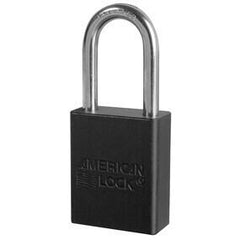 AMERICAN LOCK American Lock A1106KABLK Anodized Aluminum Safety Padlock, 1-1/2 in Shackle, Black