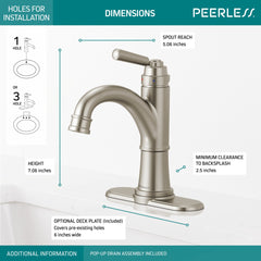 PEERLESS FAUCET Peerless Faucet P1523LF-BN Westchester Single-Handle Bathroom Faucet in Brushed Nickel