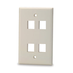 SIGNAMAX Signamax SKF-4 Wall Plate, 4-Port Single Gang FP Light Keystone, Ivory