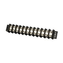 NSI INDUSTRIES NSI Industries TB3096-12 600 Volt 30 Amp #8 Stud Black Glass Filled Polyester 12-Circuit Double Row Terminal Block