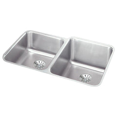 ELKAY Elkay ELUH3120LPD Lustertone 31-1/4 x 20-1/2 No Hole Double Bowl Undermount Sink