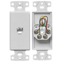 HUBBELL WIRING Hubbell Premise Wiring NS770W Decorator Frame Plate Thermoplastic 6-Position 4-Conductor Standard Screw Terminal Style White