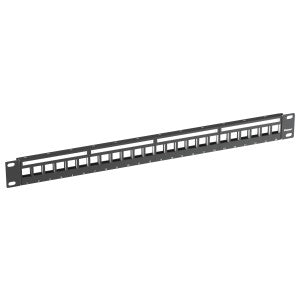 PANDUIT Panduit KPS24BL Keystone All Metal 24-Port Patch Panel, 1RU, Black