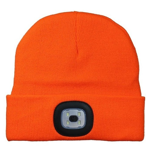 HONEYWELL Eclipse 902-595 USB LED Rechargeable Beanie Headlight One Size Fits All Orange