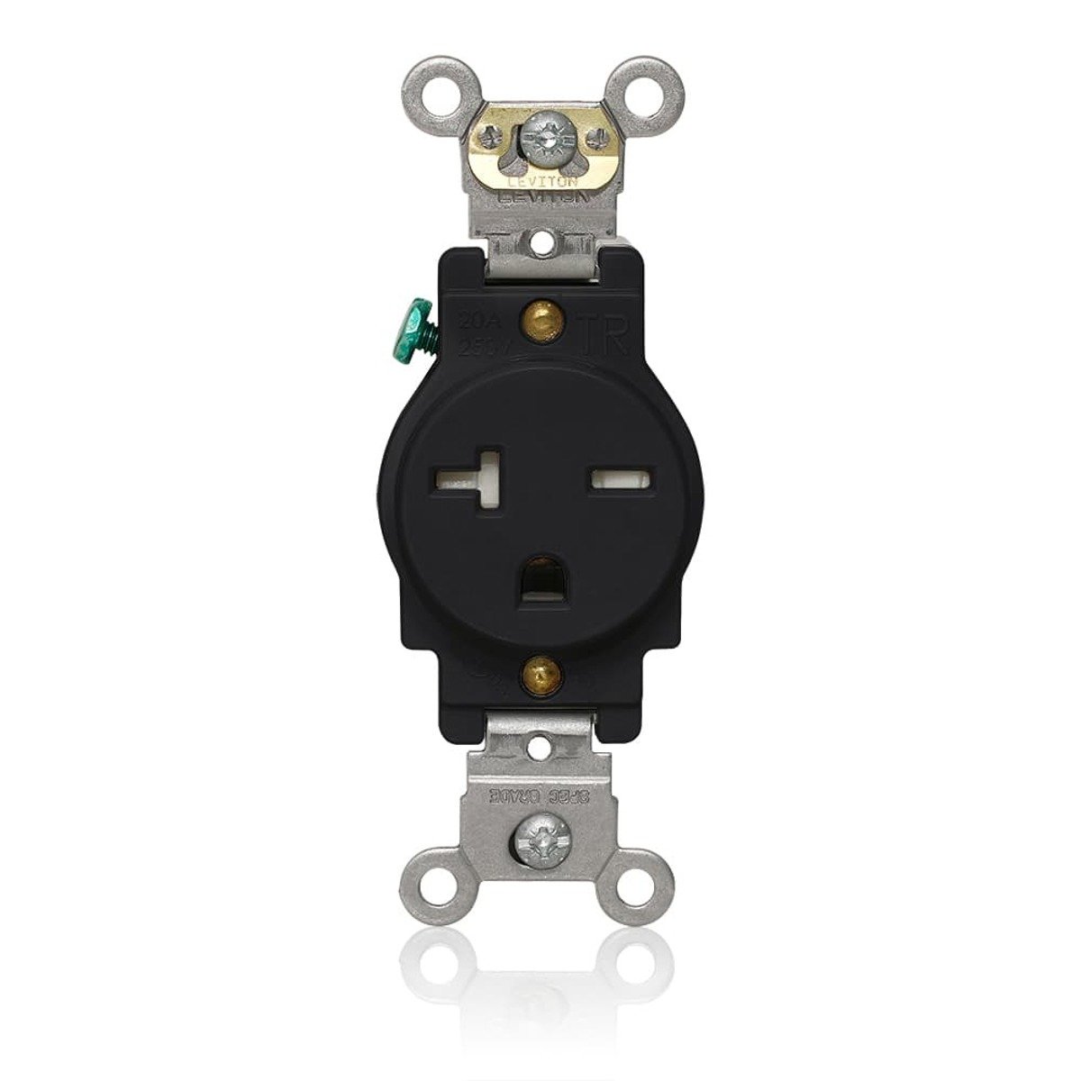 LEVITON Leviton T5461-E Single Receptacle Outlet Heavy-Duty Industrial Specification Grade Tamper-Resistant 20 Amp 250 Volt