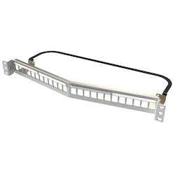 ORTRONICS ORTRONICS PHAHDJSU24-W Clarity 24-Port, 1RU Shielded High Density Jack, Unloaded Angled Panel - White