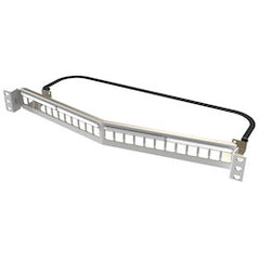 ORTRONICS ORTRONICS PHAHDJSU24-W Clarity 24-Port, 1RU Shielded High Density Jack, Unloaded Angled Panel - White
