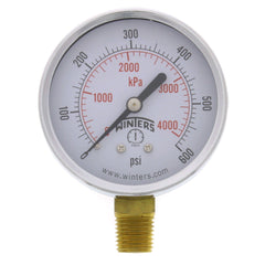 WINTERS INSTRUMENTS Winters Instruments PEM218 2-1/2 PEM Dual Scale Economy Pressure Gauge (0-600 PSI)