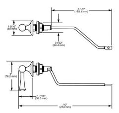 DELTA FAUCET Delta Faucet 69562-BN 6-1/2 Arm Brushed Nickel Side Mount Toilet Tank Lever