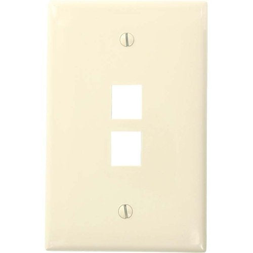 LEVITON Leviton 41091-2TN QuickPort Midsize Wallplate Single Gang 2-Port Light Almond