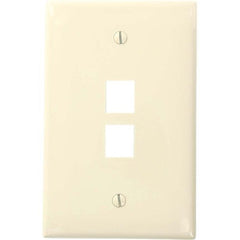 LEVITON Leviton 41091-2TN QuickPort Midsize Wallplate Single Gang 2-Port Light Almond