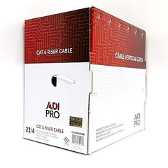 ADI PRO ADI PRO 0E-CMR6WHR CAT6 23/4 Solid BC Cable, Unshielded UTP, Riser CMR, FT4, 1000' (304.8m) Express Box, White