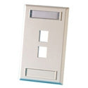 ORTRONICS ORTRONICS KSFP2-88 Single Gang Plastic Faceplate, Holds Two Keystone Jacks or Modules, Fog White