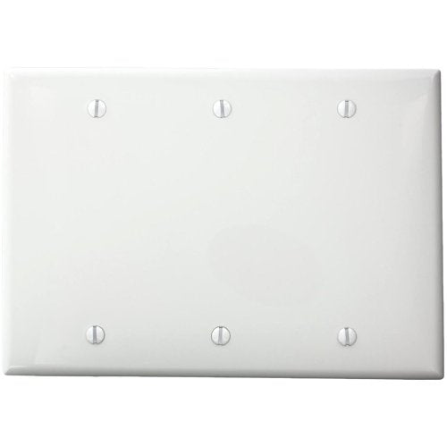 LEVITON Leviton 80735-00W Blank Faceplate 3 Gang Standard Thermoplastic Nylon White