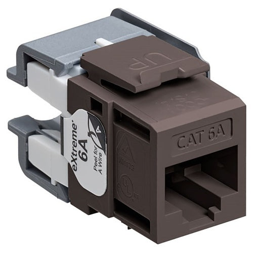 LEVITON Leviton 6110G-RB6 Extreme Cat 6A QuickPort Jack Channel-Rated Brown
