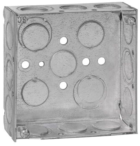 ABB ABB 521511234EW Steel City Outlet Box 17 Knockouts Square