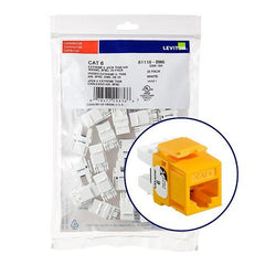 LEVITON Leviton 61110-BY6 eXtreme CAT6 QuickPort Jack QuickPack 25-Pack Yellow