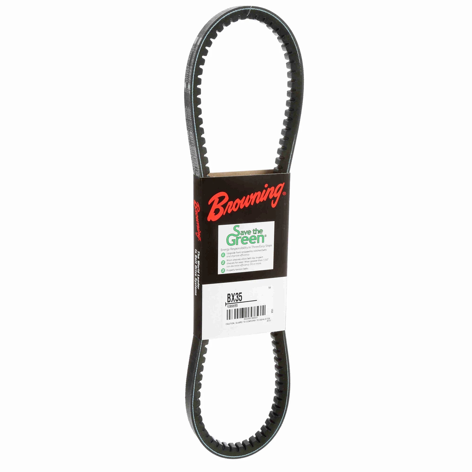 BROWNING Browning 1089655 BX35 Gripnotch Belt Cogged V-Belt BX Belt Section