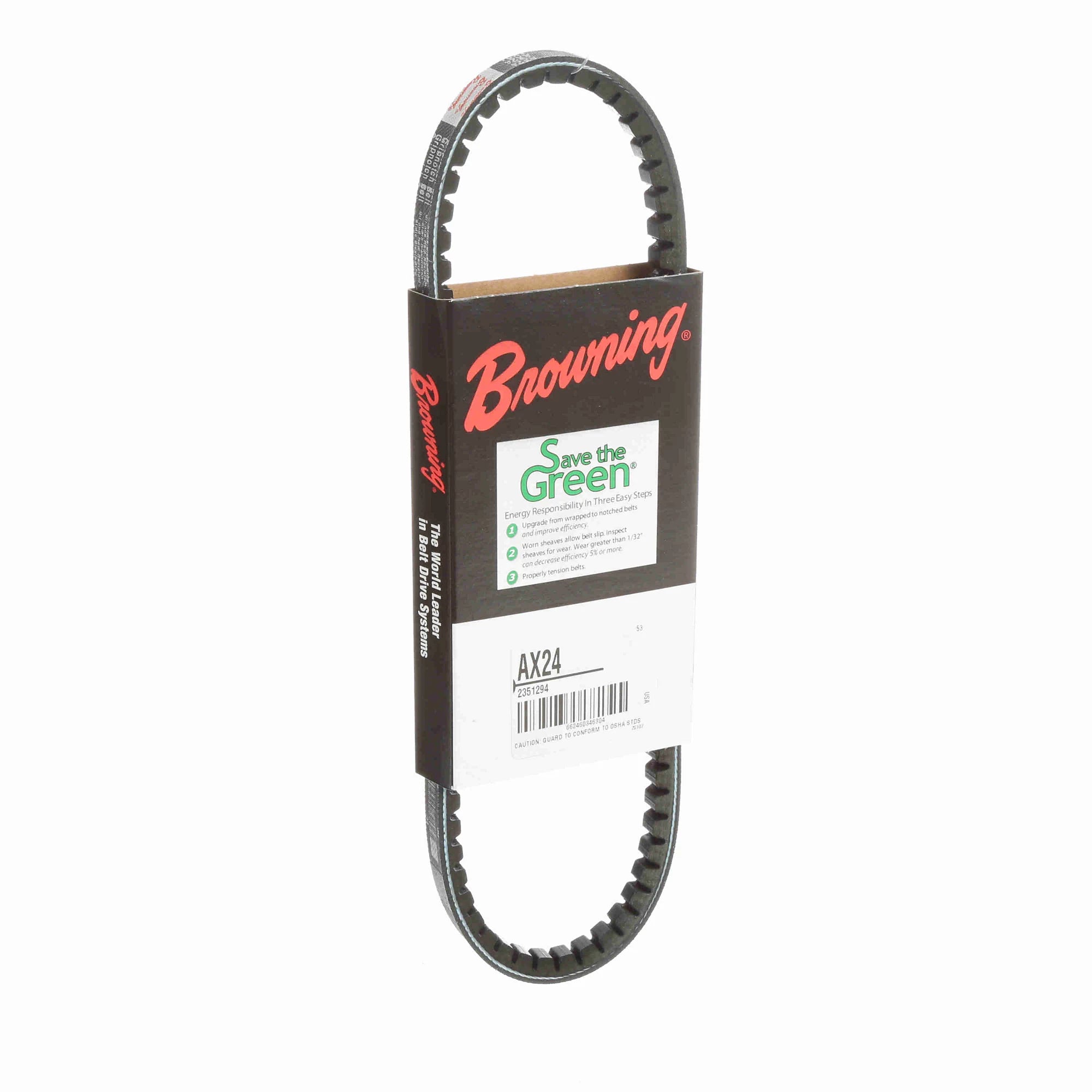 BROWNING Browning AX24 Gripnotch V-Belt Cogged 2351294 Replacement AX24