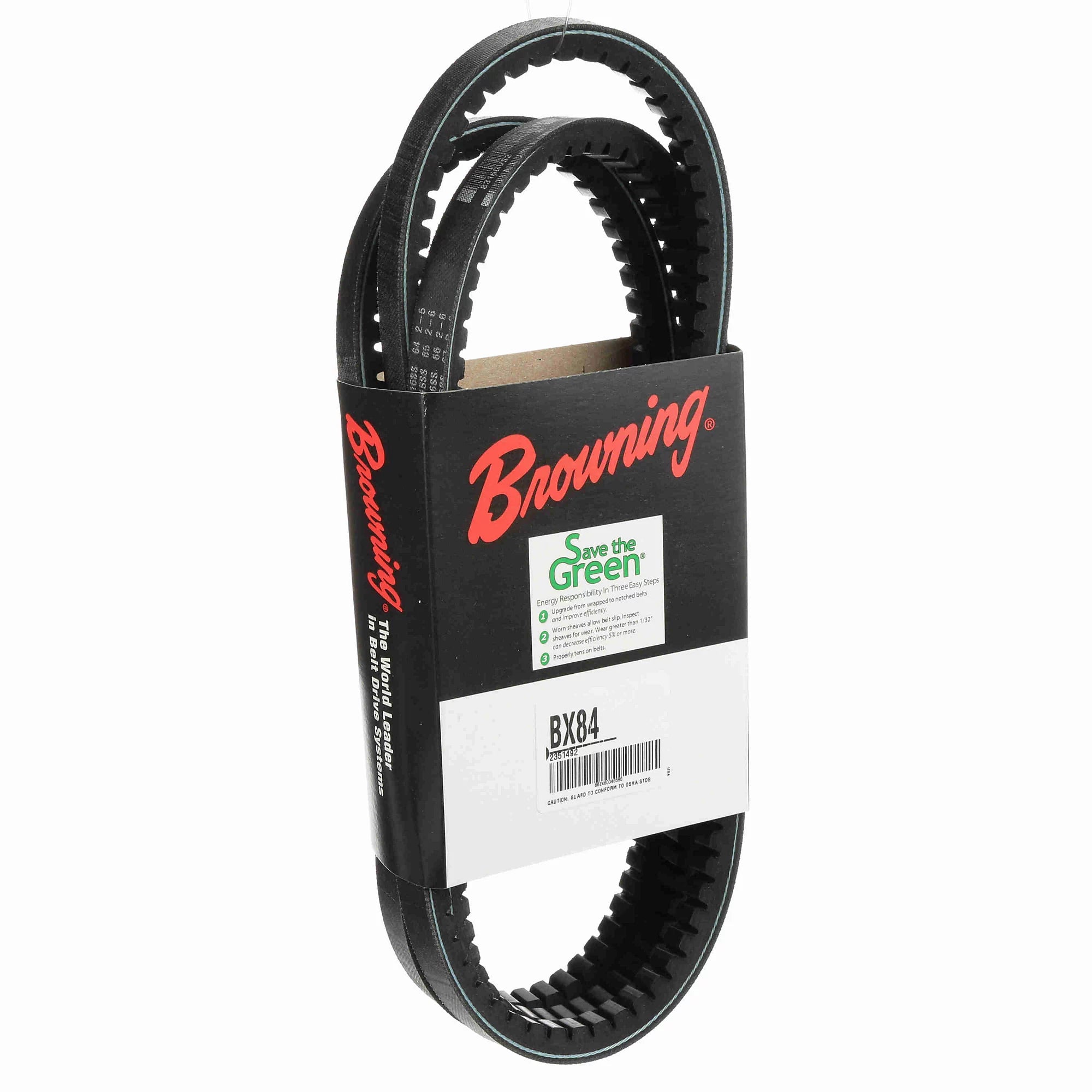 BROWNING Browning 2351492 BX84 Gripnotch Belt Cogged V-Belt Single Pack Replacement 2351492