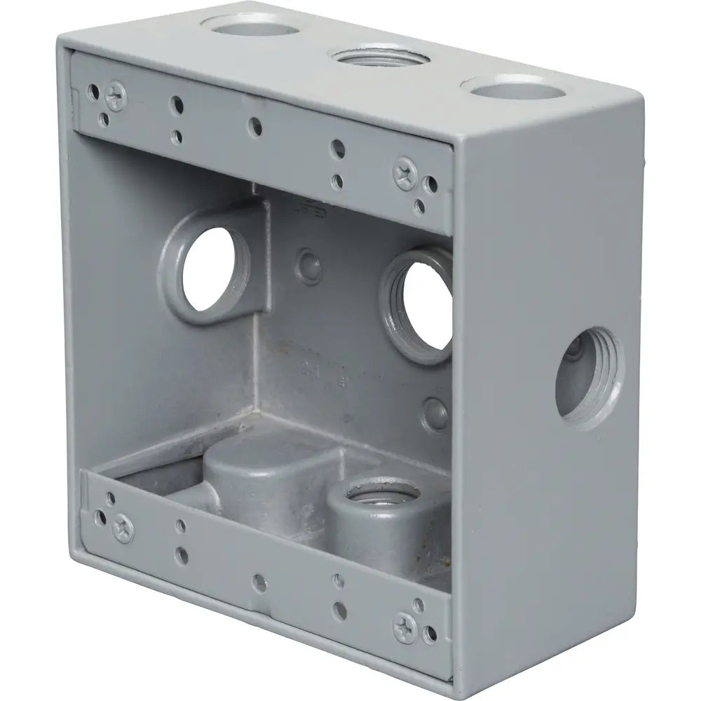 CENTAUR Centaur WITGB50/5X 2 Gang Weatherproof Box 2-3/16 Deep 5 X 1/2 Hole (All Sides)