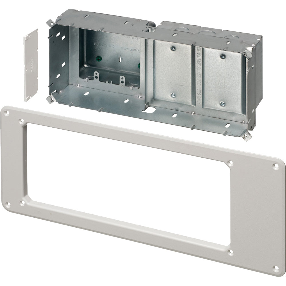 ARLINGTON Arlington TVBS613 Power Low Voltage Recessed Combination Box, Steel, 4 Gangs, 7 in L x 17 in W x 3.848 in H