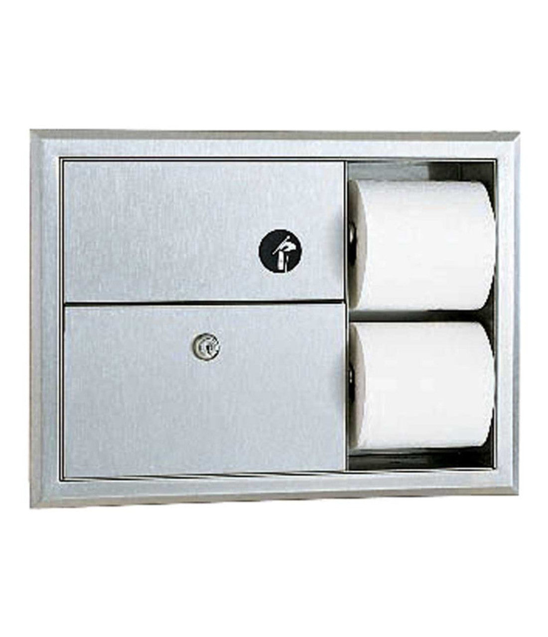 BOBRICK Bobrick 3094 ClassicSeries Recessed Sanitary Napkin Disposal and Toilet Tissue Dispenser