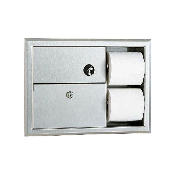 BOBRICK Bobrick 3094 ClassicSeries Recessed Sanitary Napkin Disposal and Toilet Tissue Dispenser