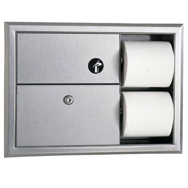 BOBRICK Bobrick 3094 ClassicSeries Recessed Sanitary Napkin Disposal and Toilet Tissue Dispenser